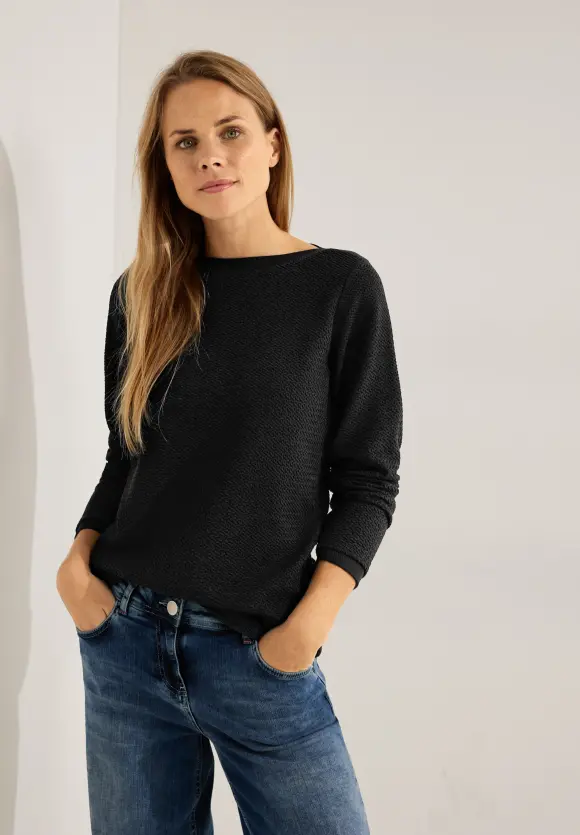 CECIL Langarmshirt mit Struktur