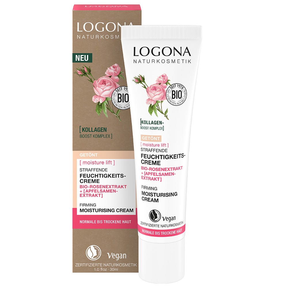LOGONA Moisture Lift Straffende Feuchtigkeitscreme getönt Bio-Rosenextrakt & Bio-Apfelsamenextrakt 30 ml