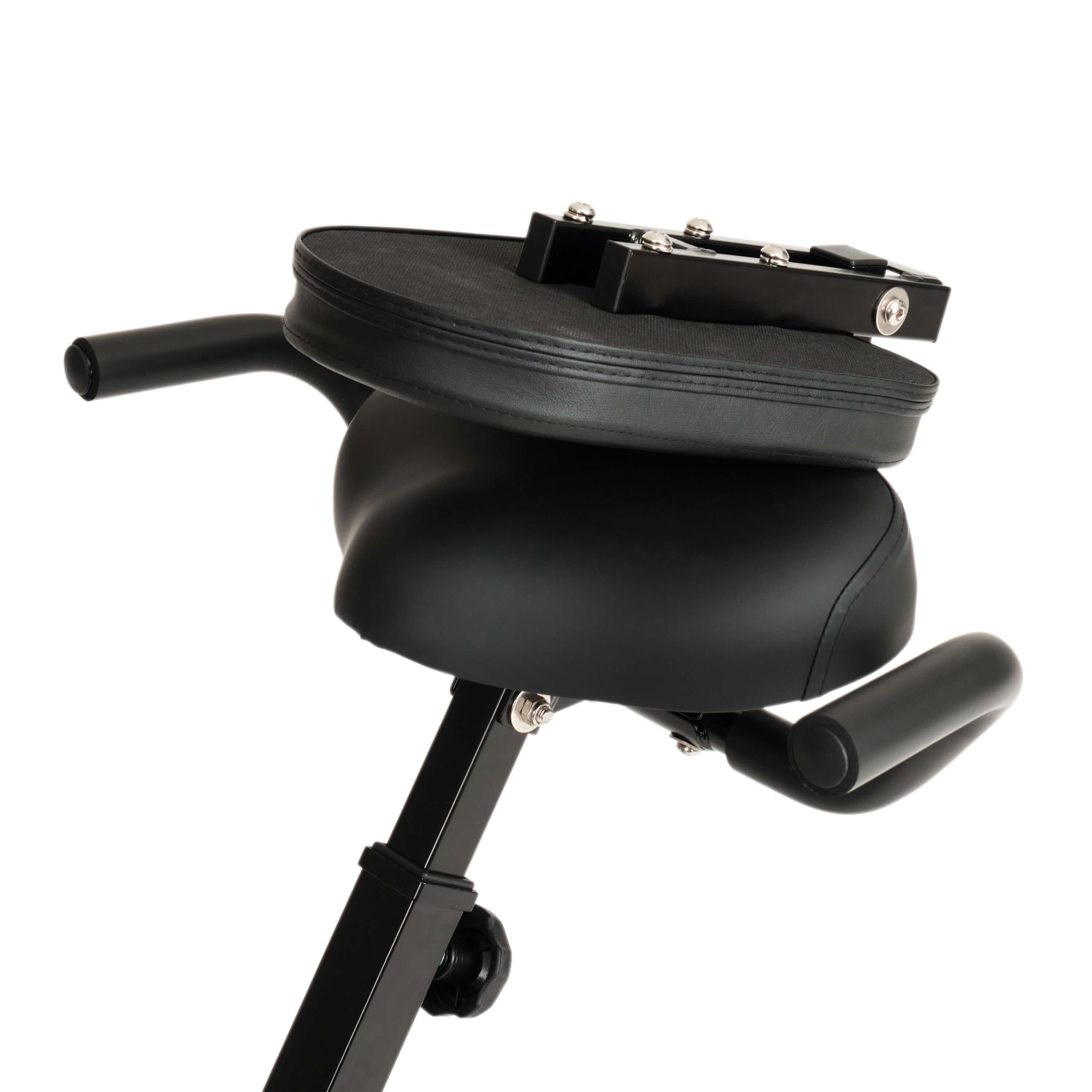 SportPlus Heimtrainer SP-HT-1300-B-iE, Heimtrainer, X-Bike, klappbar für Zuhause, Rückenlehne, 8 Stufen