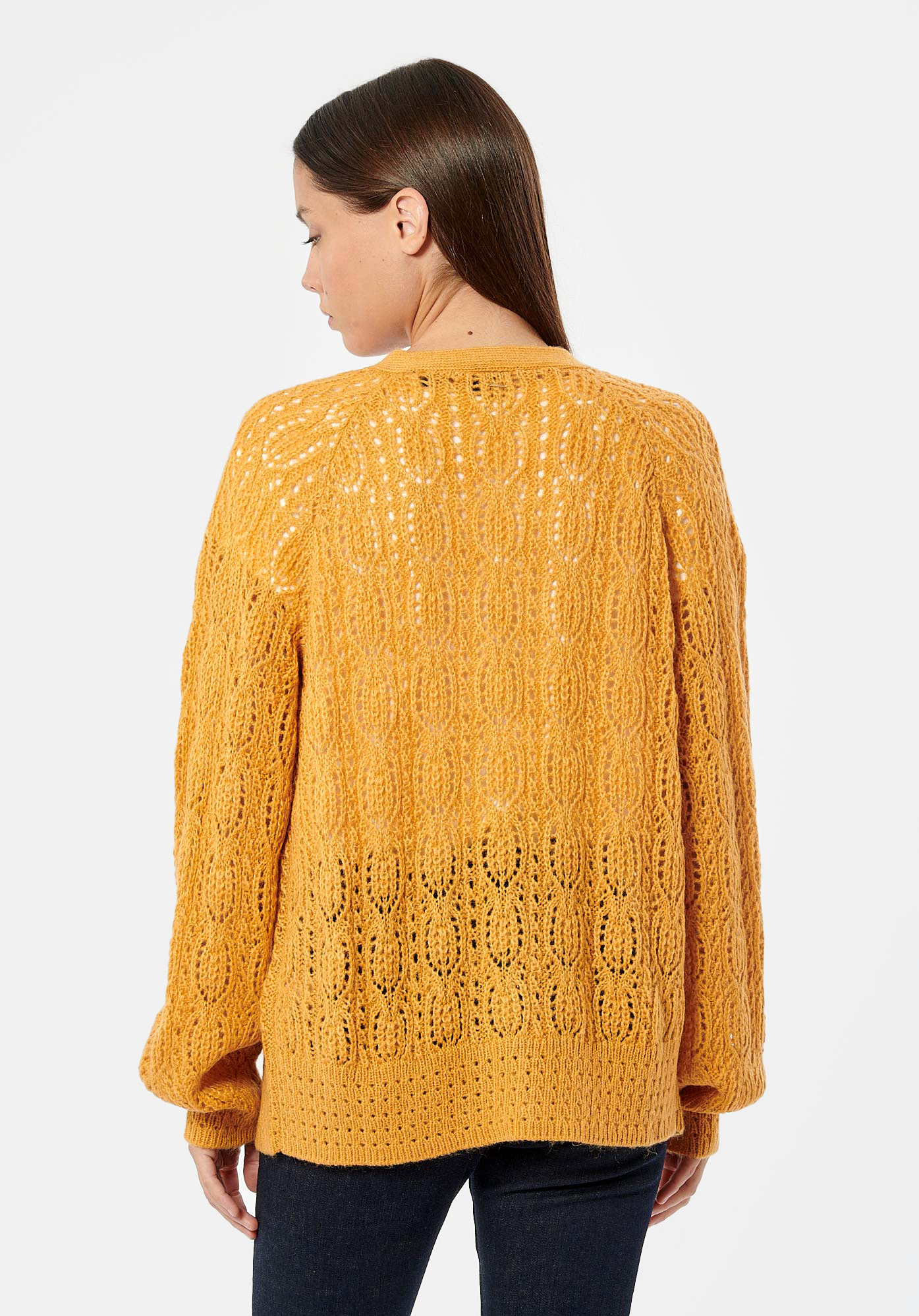LAEL   Gilet ajouré jaune femme
