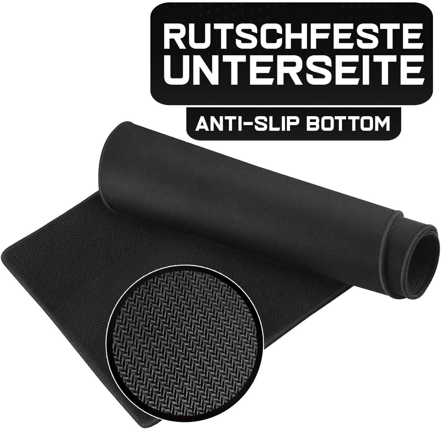 MAXLVL Gaming Mauspad 900 x 400mm - Fransenfreie Ränder - rutschfest, spezielle Oberfläche verbessert Geschwindigkeit und Präzision