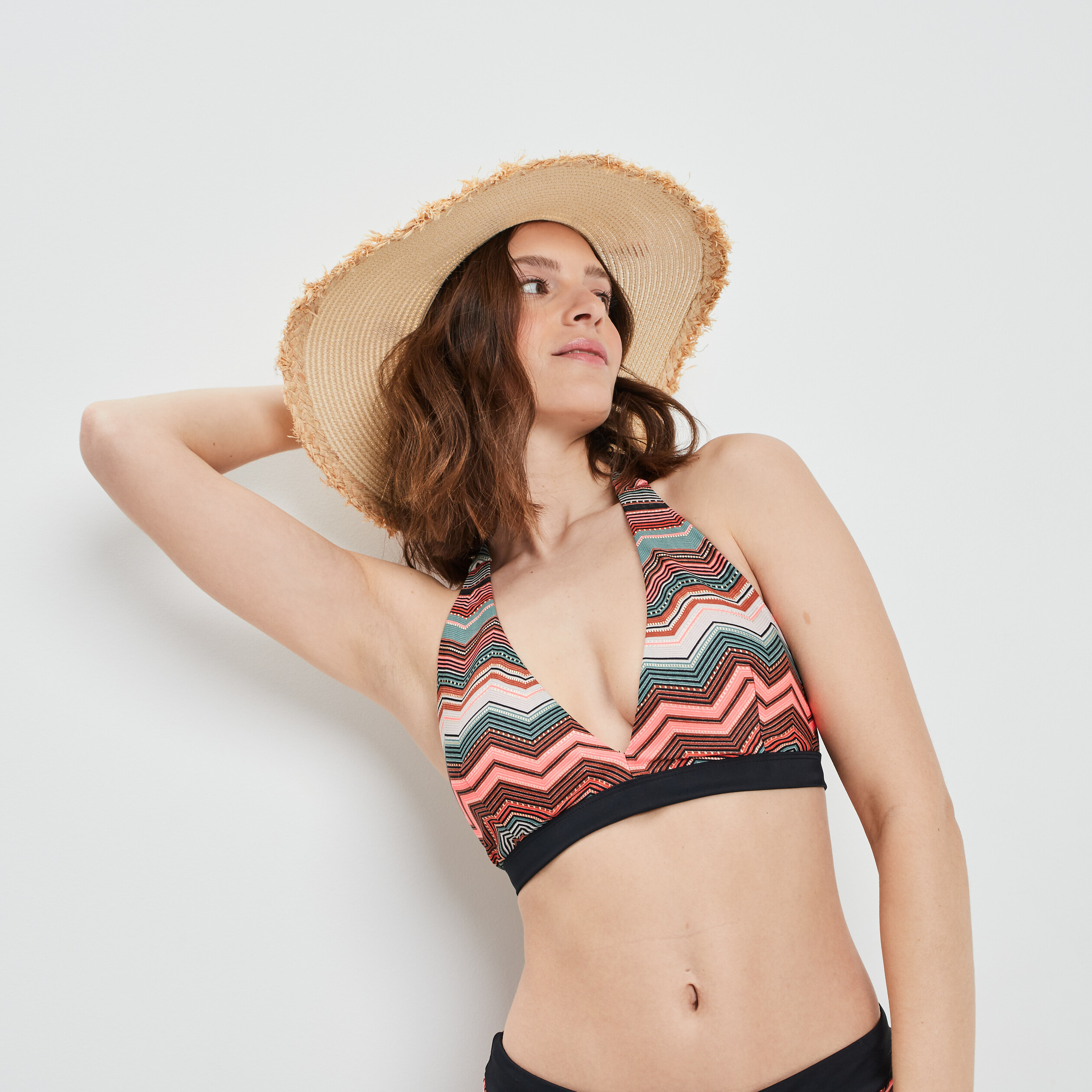 Haut de maillot de bain orange fonce femme | La Halle