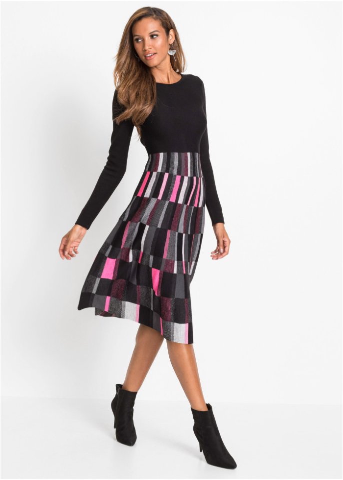 Strickkleid kariert
