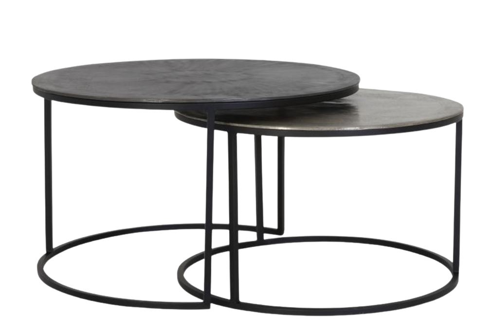 Trendhopper 2-Satz Couchtisch Claro Grau