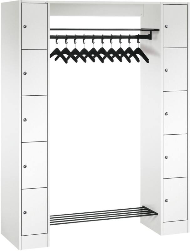 C P Serie 8070 Metall Schließfach 10 Türen Zylinderschloss 1.430 x 480 x 1.950 mm Weiß
