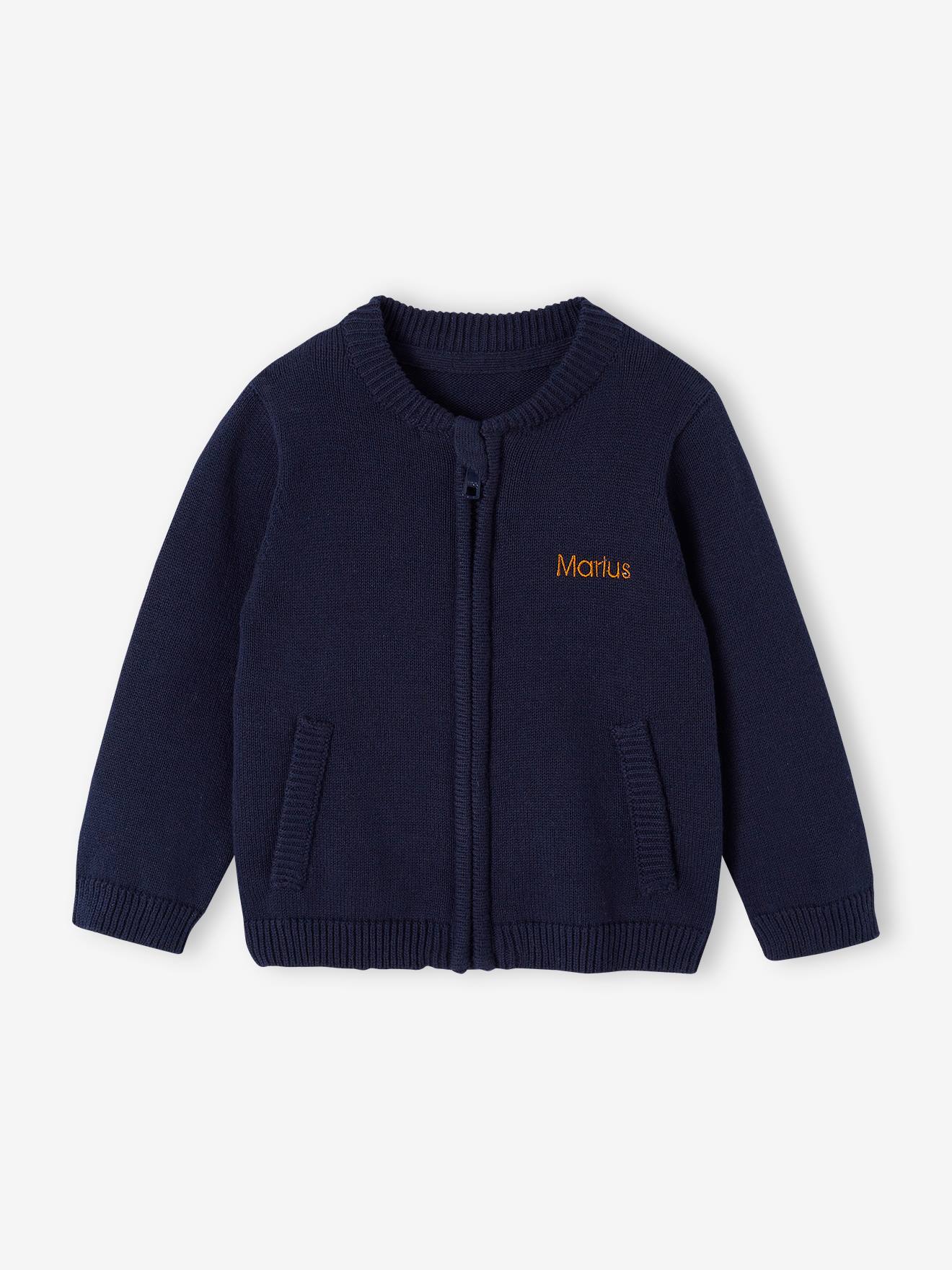 Vertbaudet Baby Cardigan BASIC Oeko-Tex, personalisierbar - marine