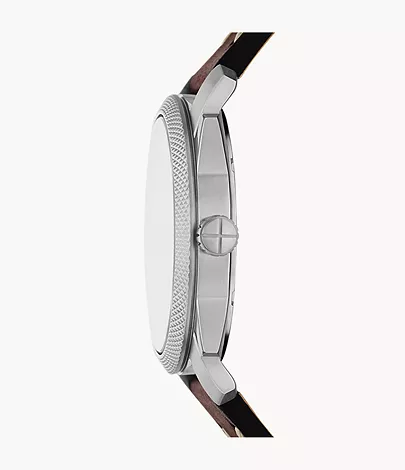 Fossil Set Armband Uhr Machine 3-Zeiger-Werk Datum Leder braun