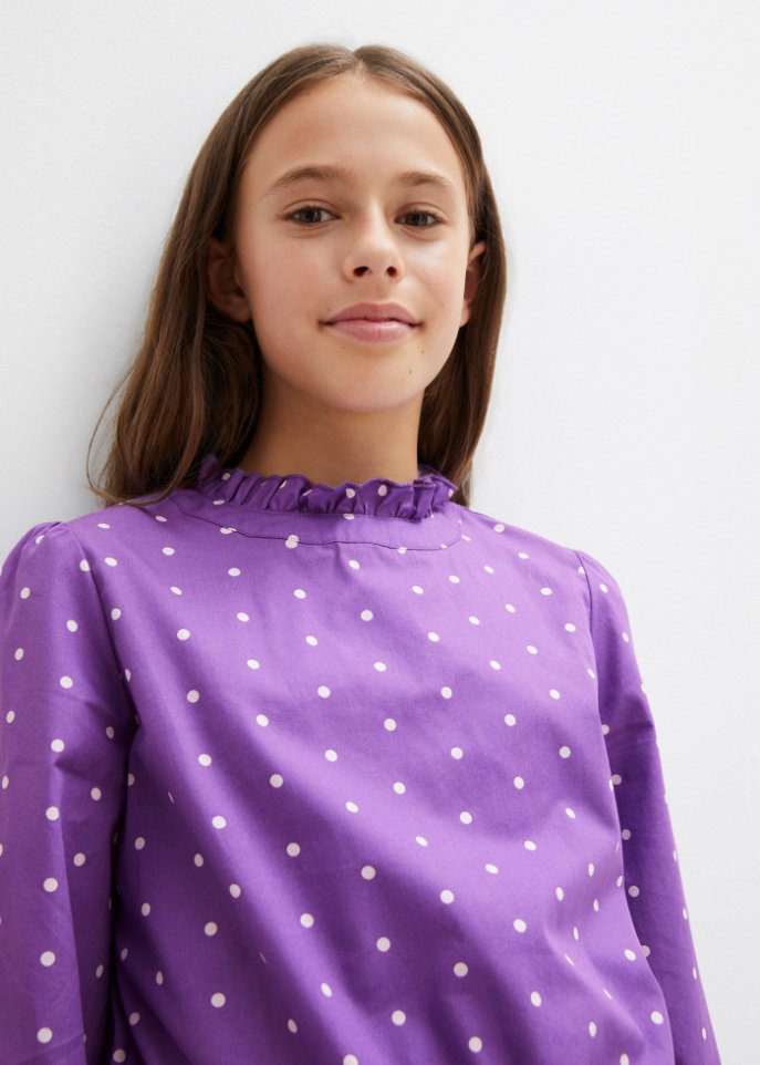 Mädchen Bluse mit Stehkragen