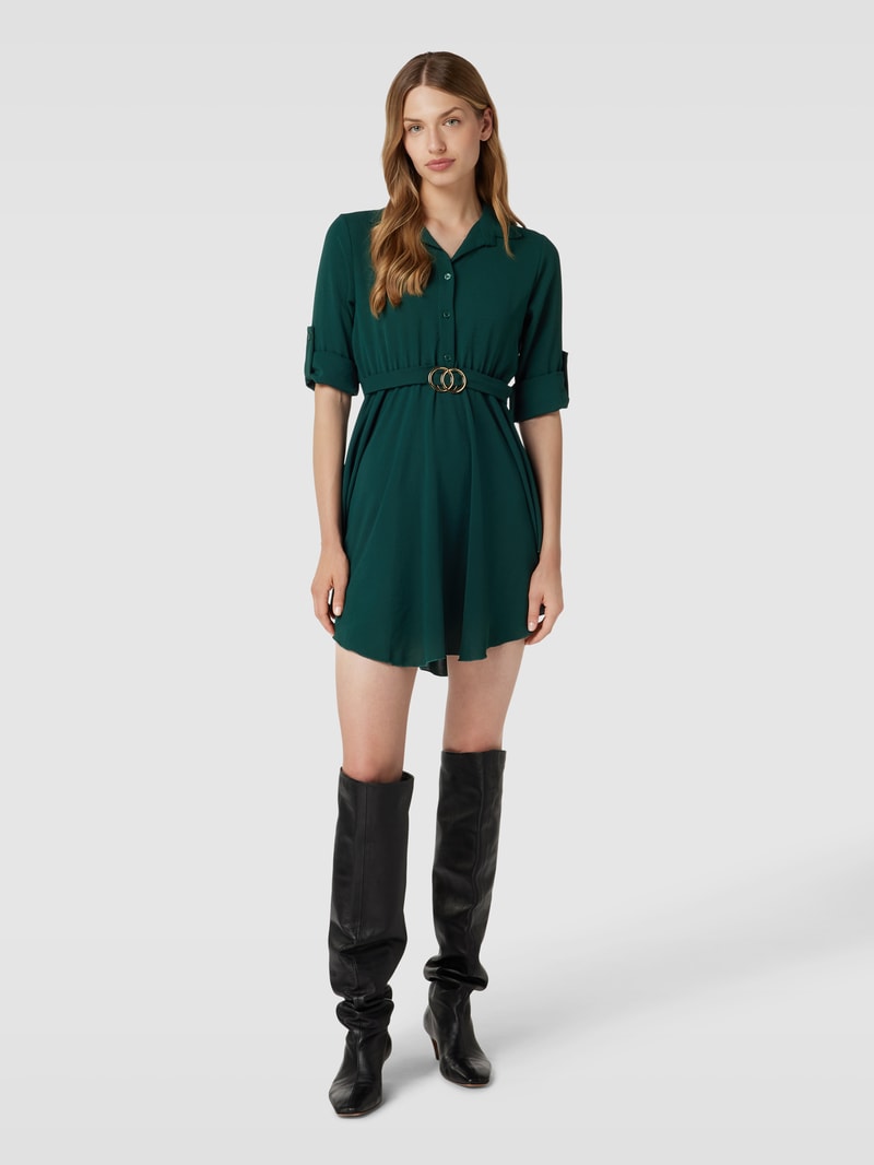 Blusenkleid mit Stoffgürtel in grün