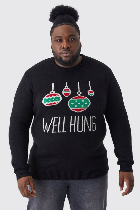 Plus Weihnachtspullover mit Well Hung Print