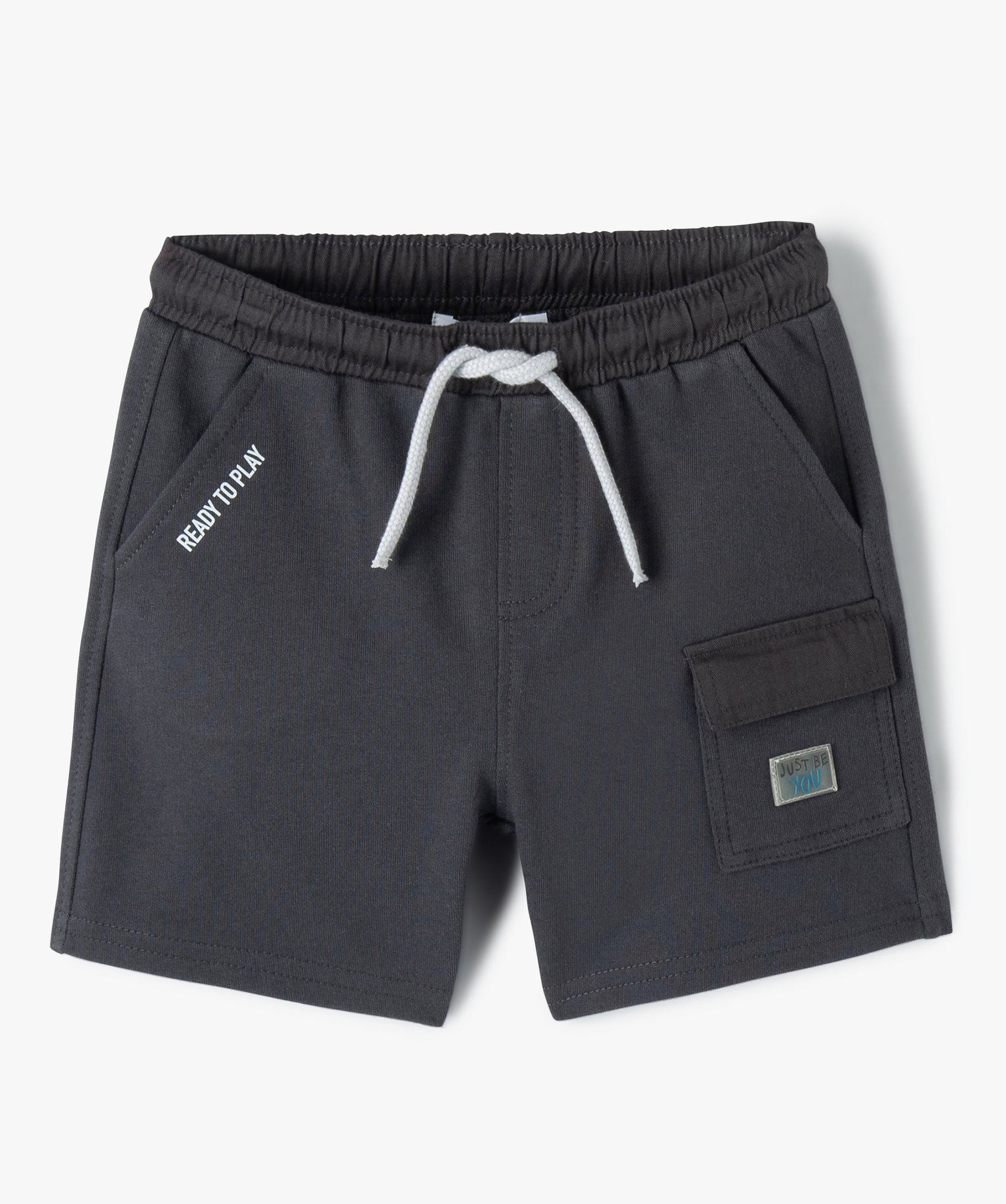 Short bébé Garçon en maille avec poche latérale gris fonce | GEMO