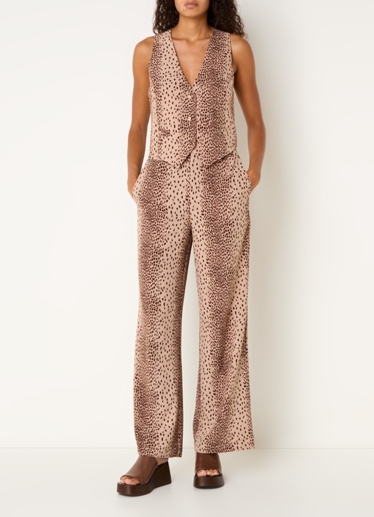 Gilet raffinato Emili Department con stampa leopardata e tasche a filetto