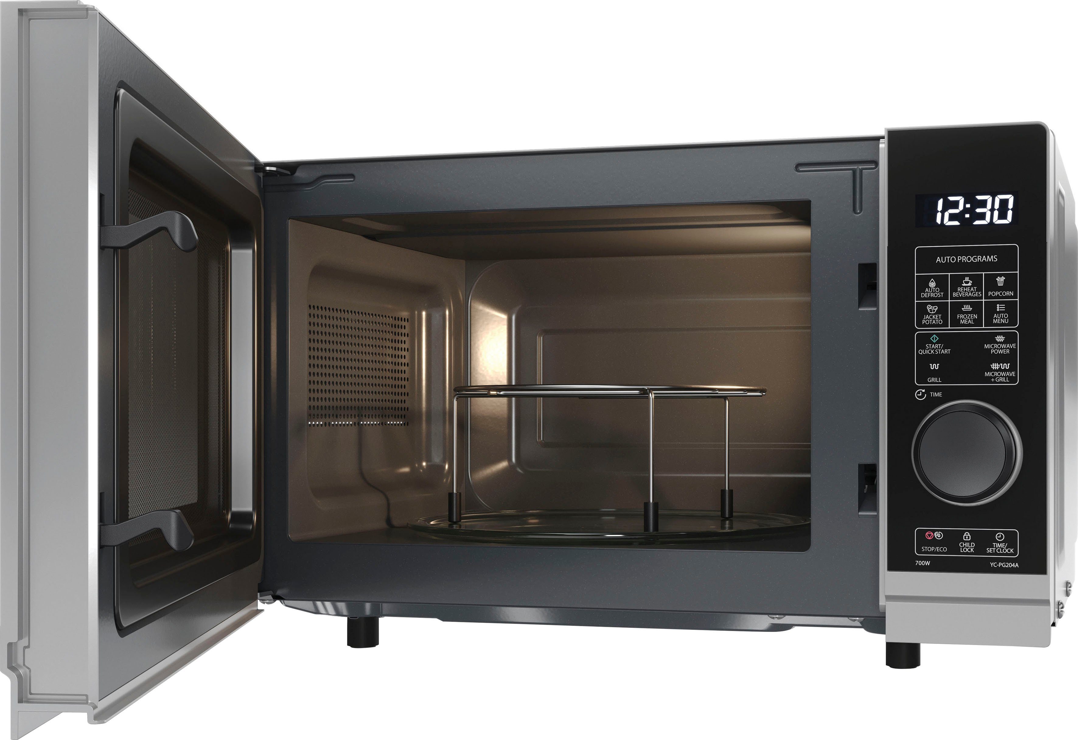 Sharp Mikrowelle YC-PG204AE-S, Grill, Mikrowelle, 20 l