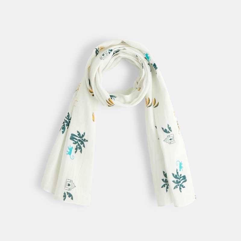 Chèche imprimé blanc garçon