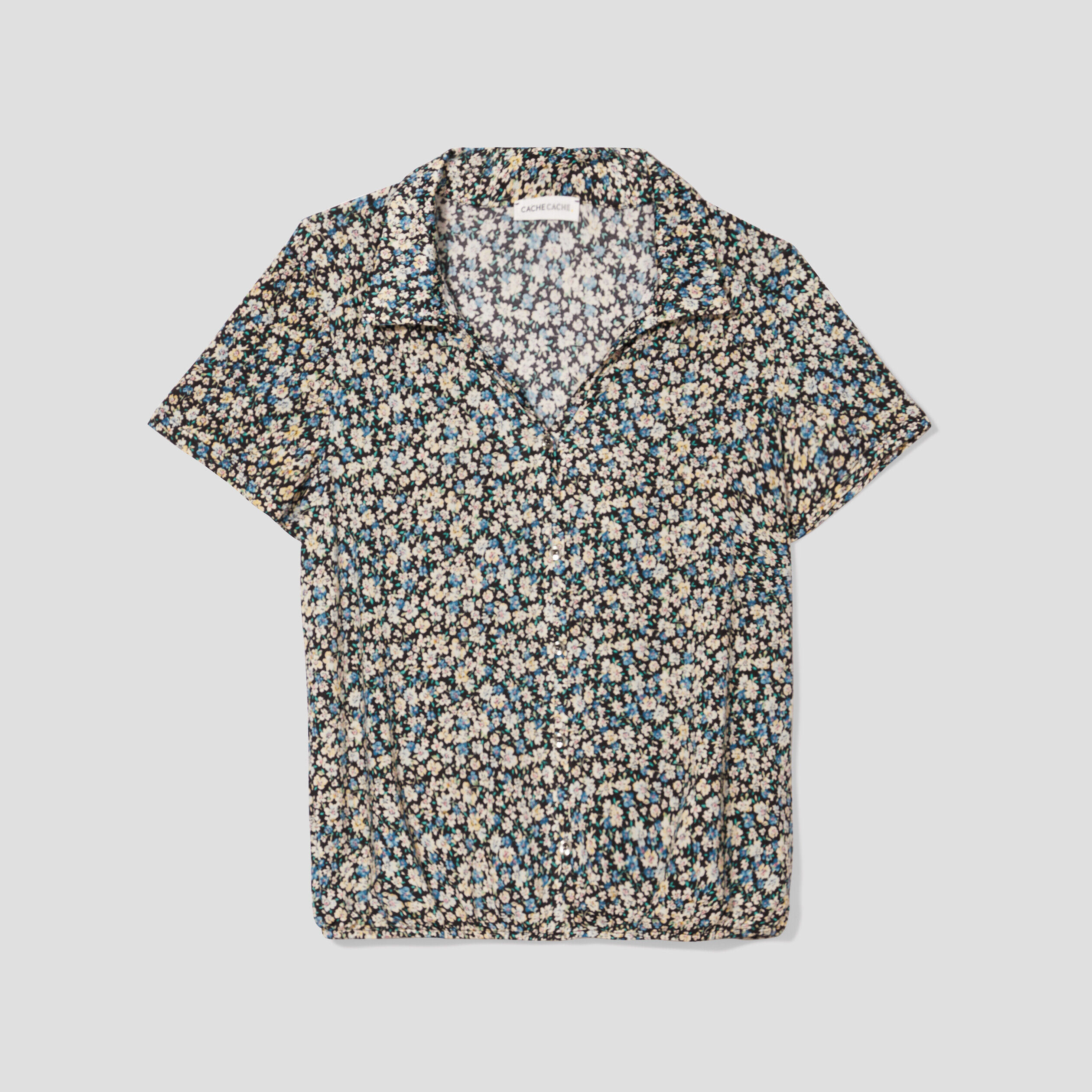 Blouse manches courtes noir femme | Cache Cache