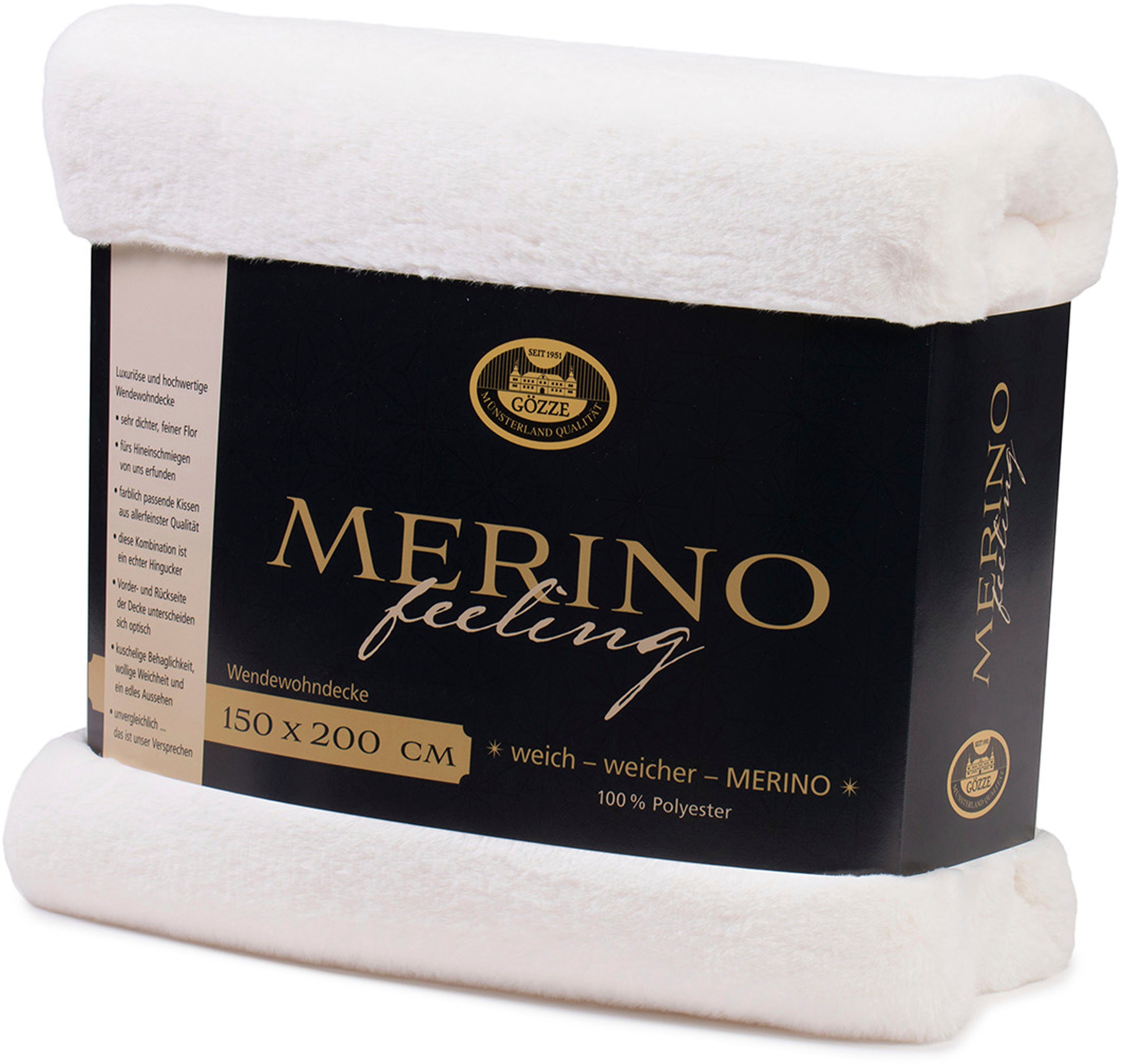 Wohndecke Merino Wendewohndecke, Gözze, kuschelig weich