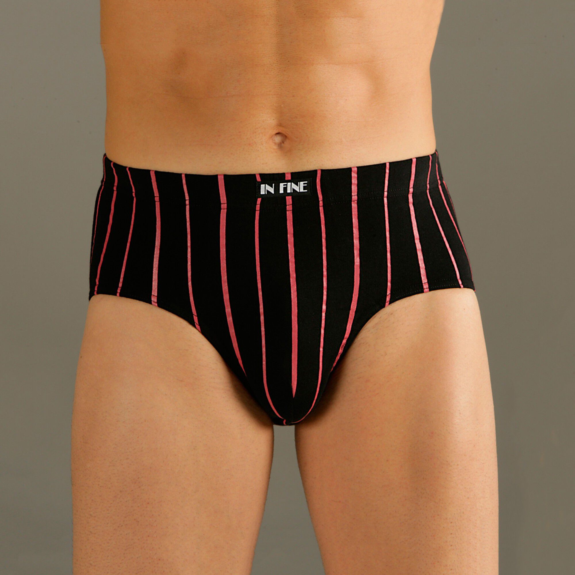 Slip fermés rayés taille haute