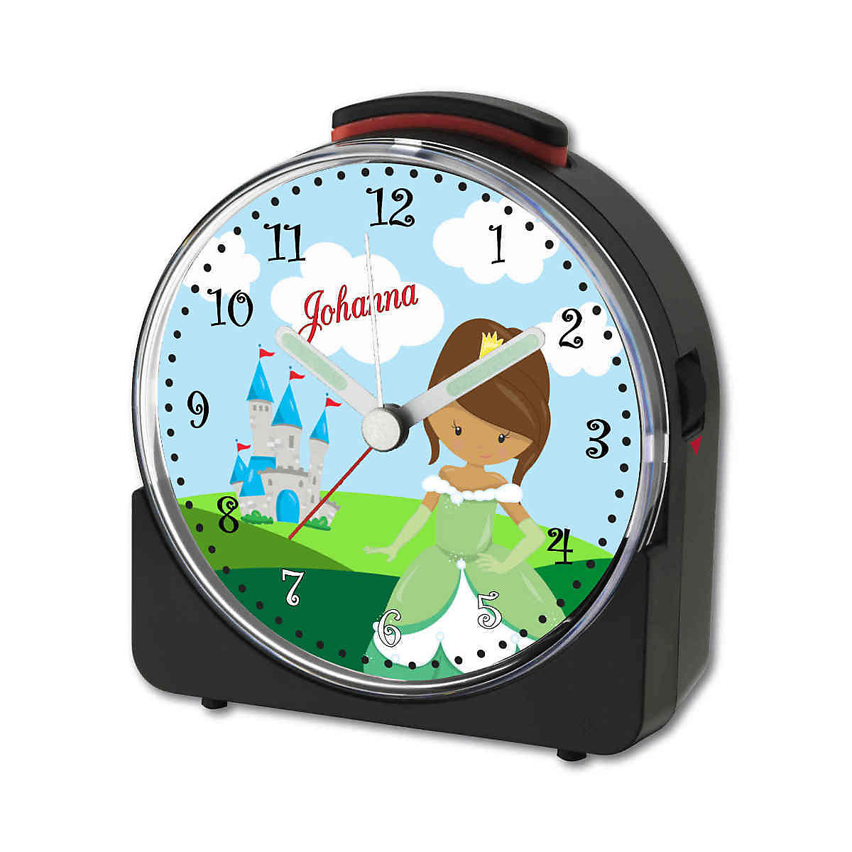 Kinder Funkwecker weiß personalisiert mit Namen Prinzessin