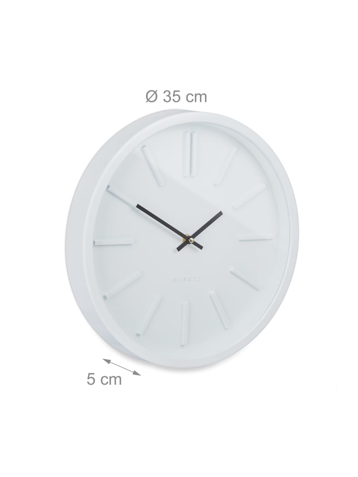 relaxdays Wanduhr in Weiß günstig kaufen onesize