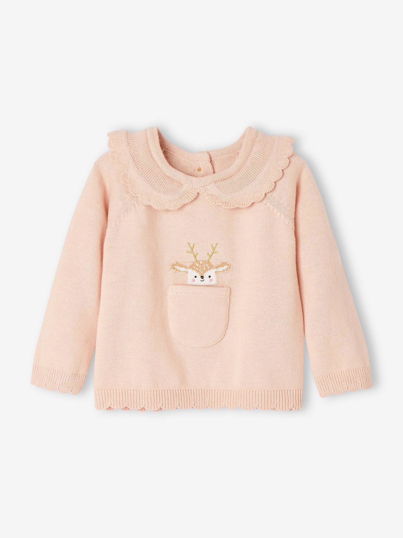 Vertbaudet Baby Weihnachts-Set: Pullover & Hose Oeko-Tex - pudrig rosa