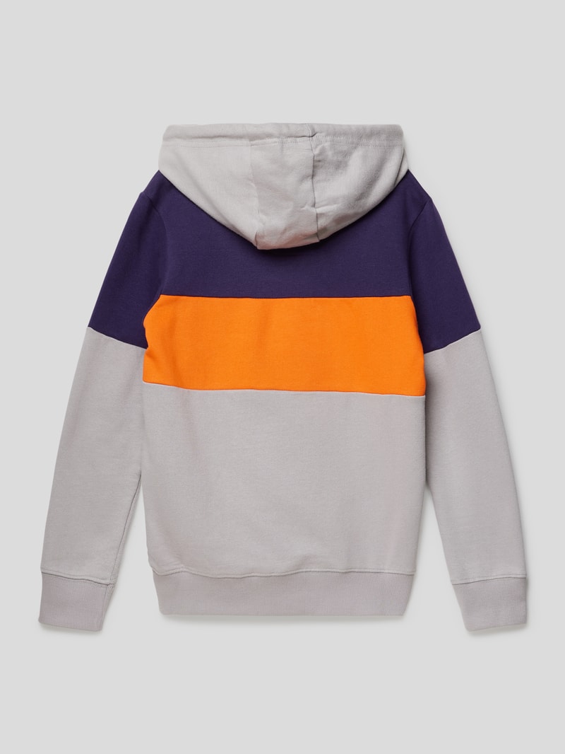 Hoodie mit Label-Details Modell 'Nidus' in hellgrau