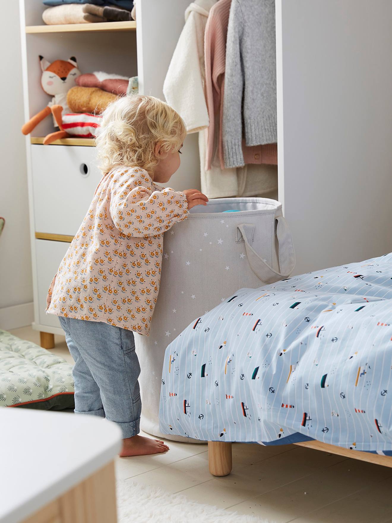 Panier à linge personnalisable gris