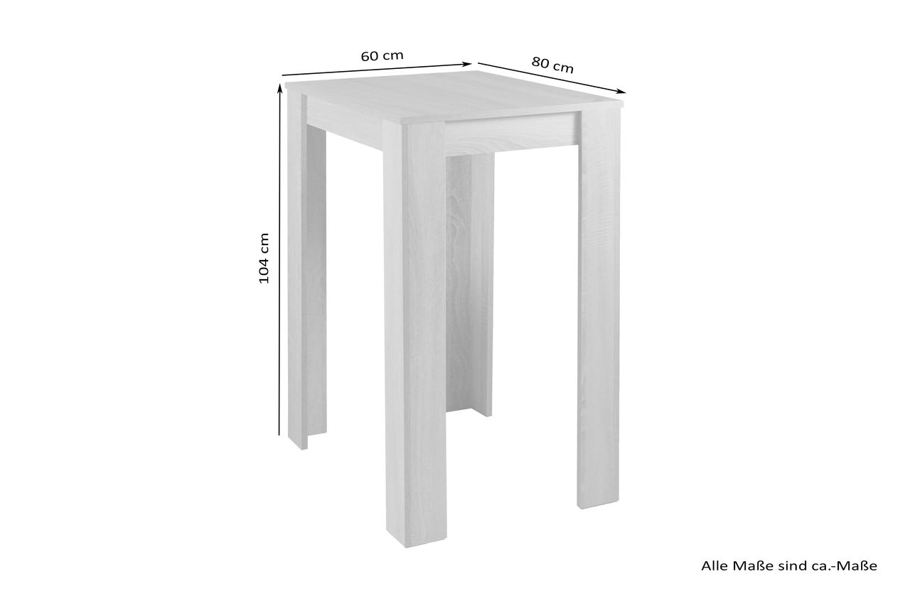 byLiving NELE Bartisch, Breite 80 cm, Old-Wood-Optik