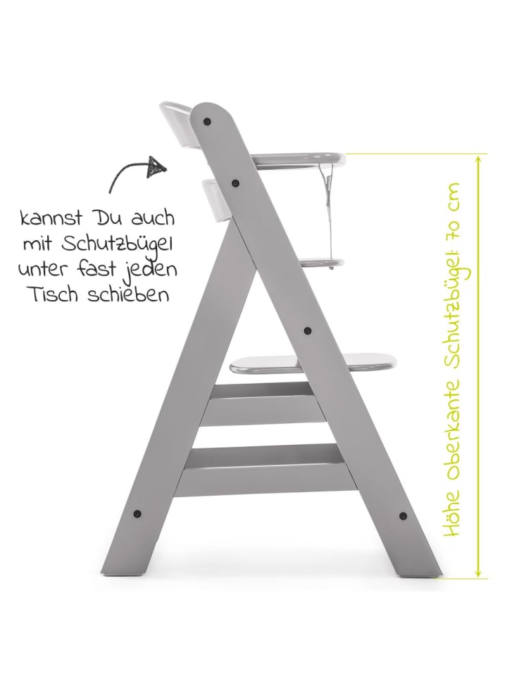 Hauck Hochstuhl Alpha Plus Grau im Sparset inkl. Sitzkissen in grau,schwarz günstig kaufen onesize