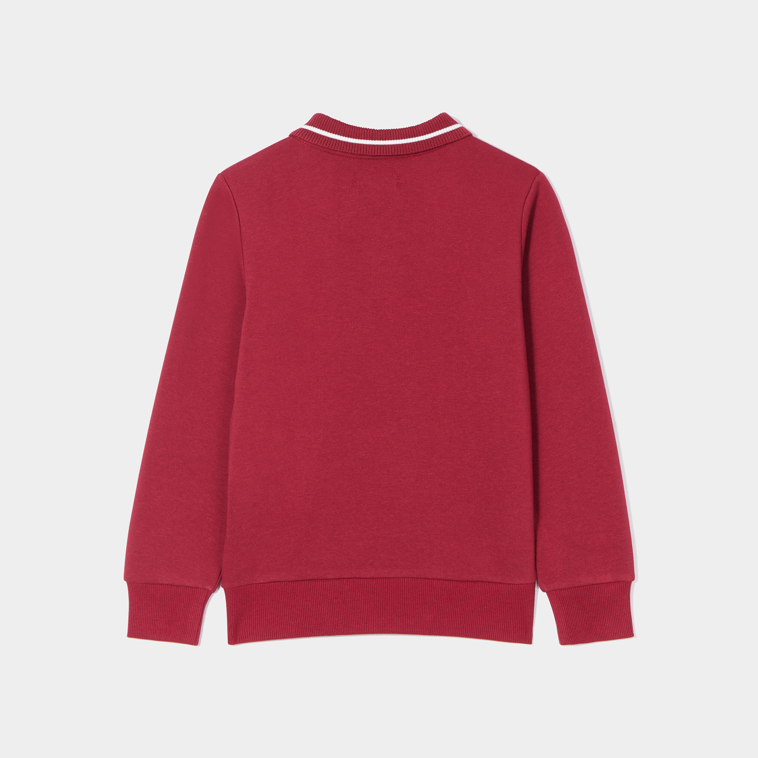 Sweat col polo avec 1 poche Creeks rouge foncé garçon | La Halle