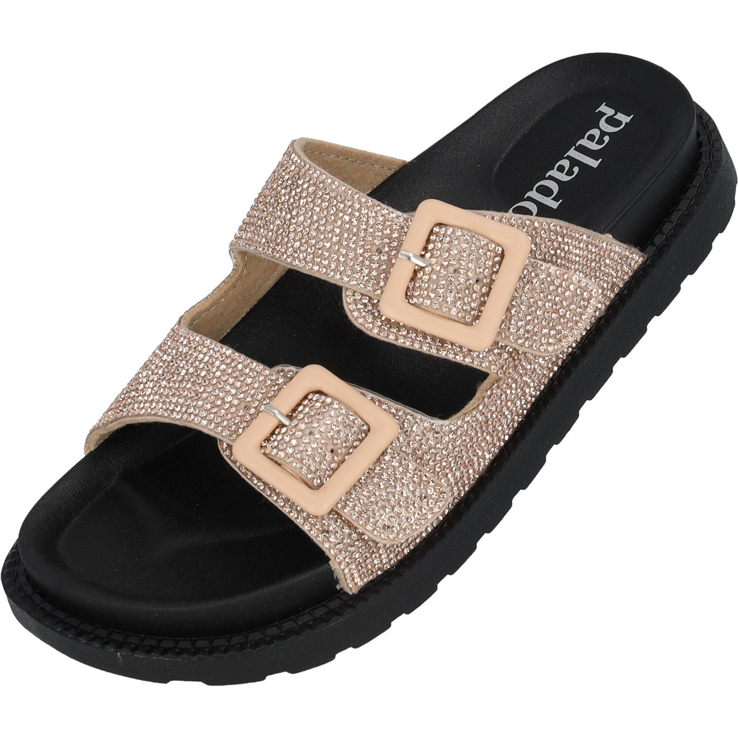 Palado Irisa, Plateau-Pantoletten, Damen, Bronze Strass