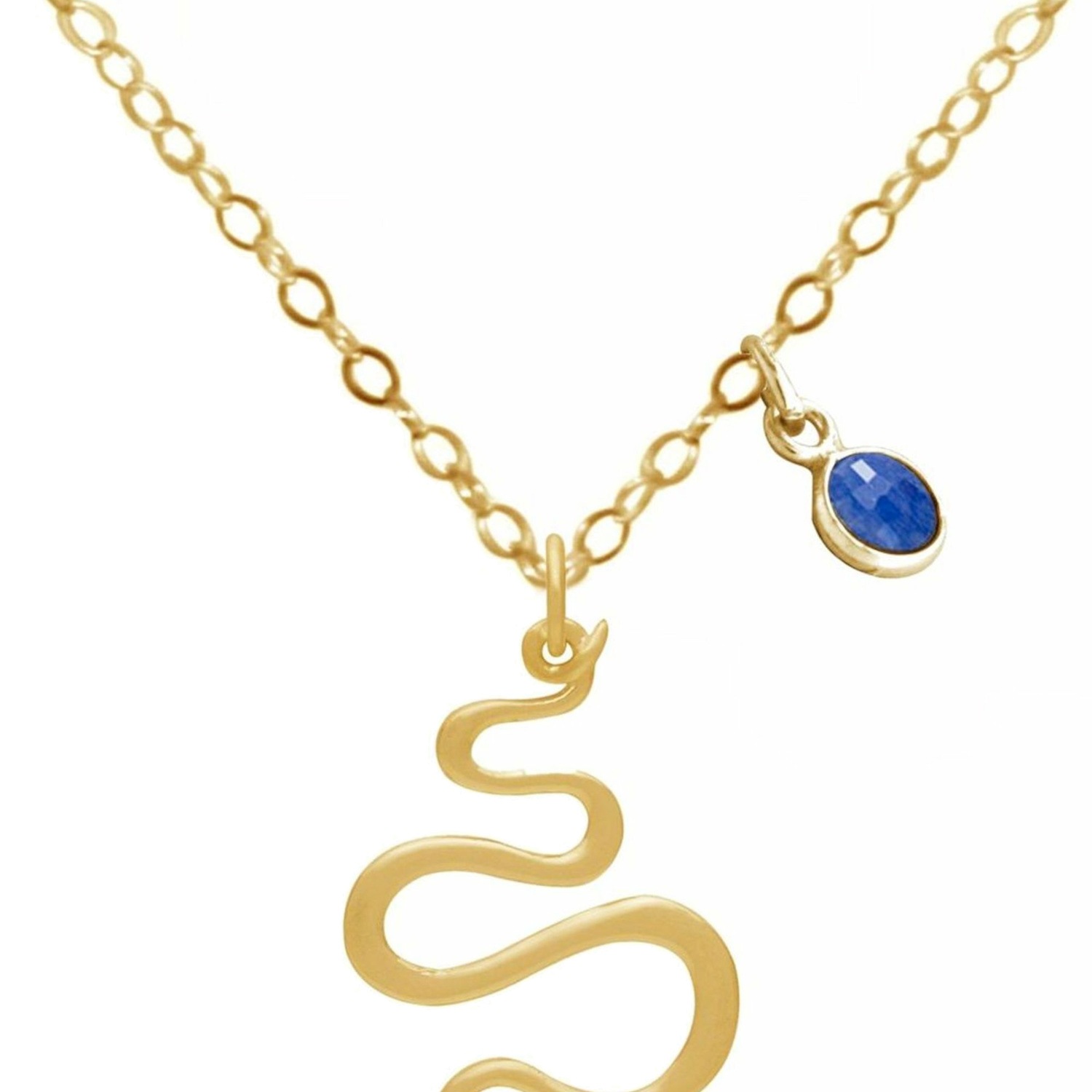 Kette mit Anhänger 'SCHLANGE Saphir'
