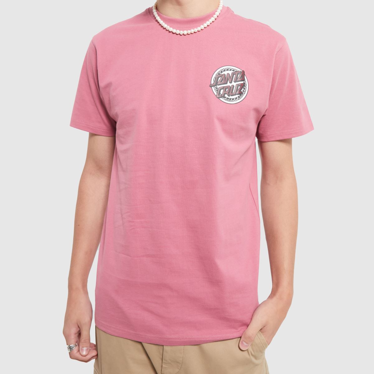Santa Cruz – Rosa t-shirt med rund halsringning