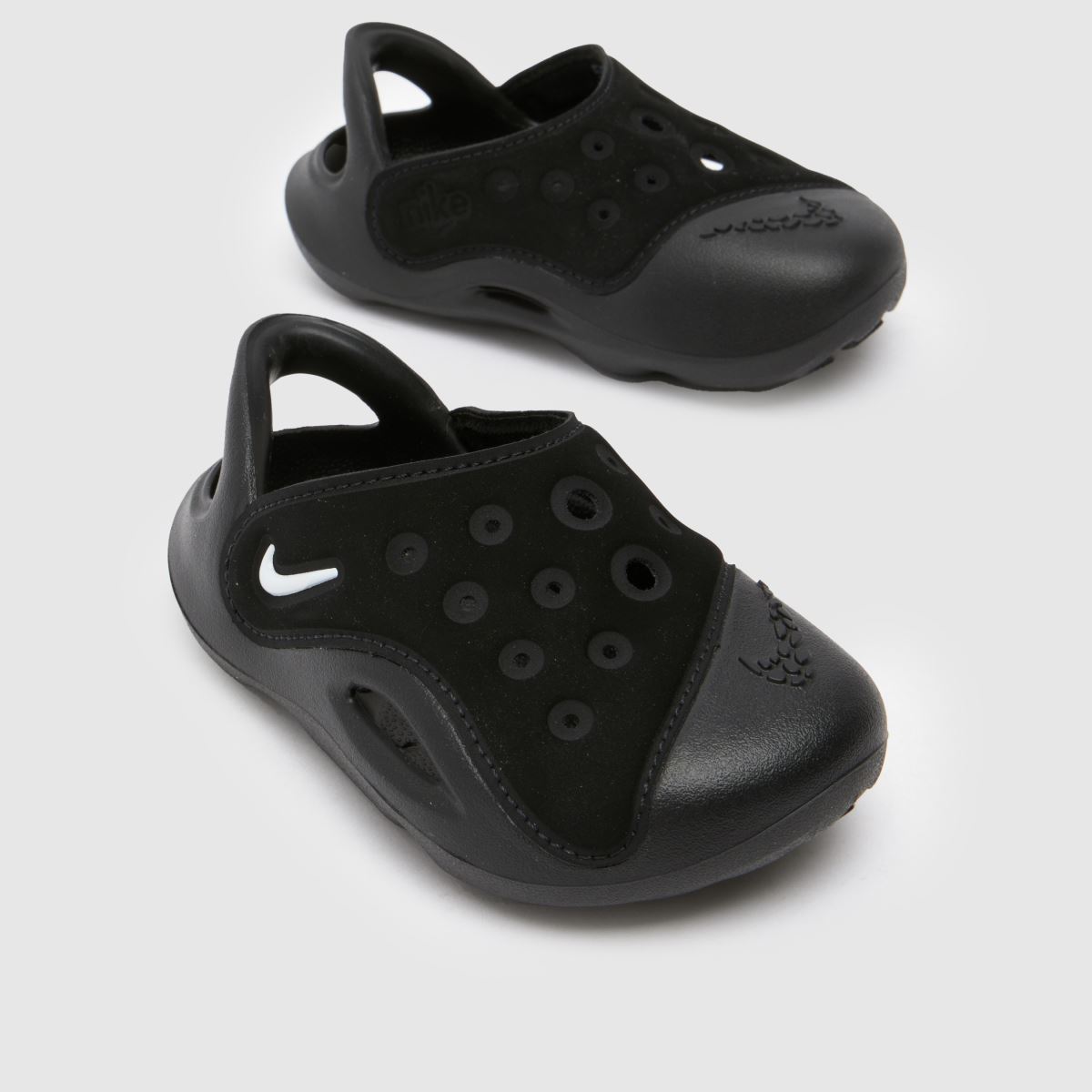 Nike svarta och vita turkise swoosh-sandaler för småbarn