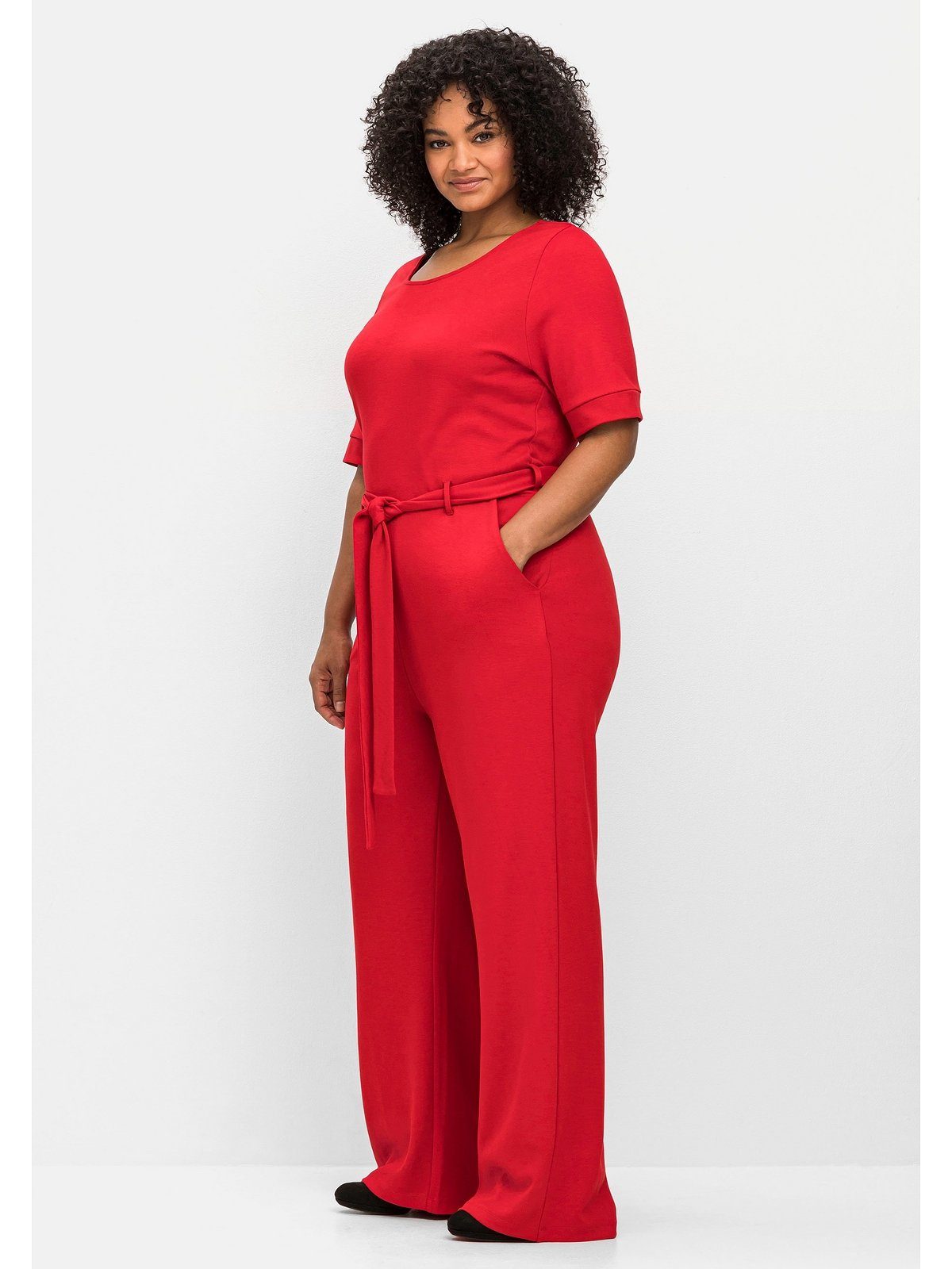 sheego by Joe Browns Jumpsuit Große Größen mit Bindegürtel und weitem Bein