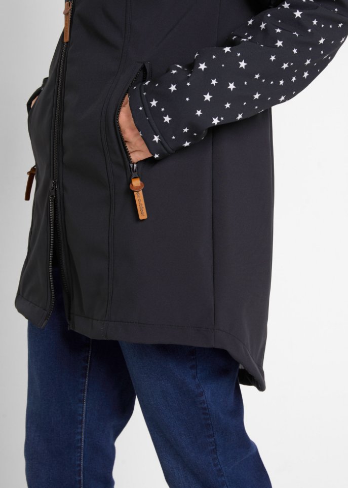 Funktions-Softshell-Parka mit Teddyfleece