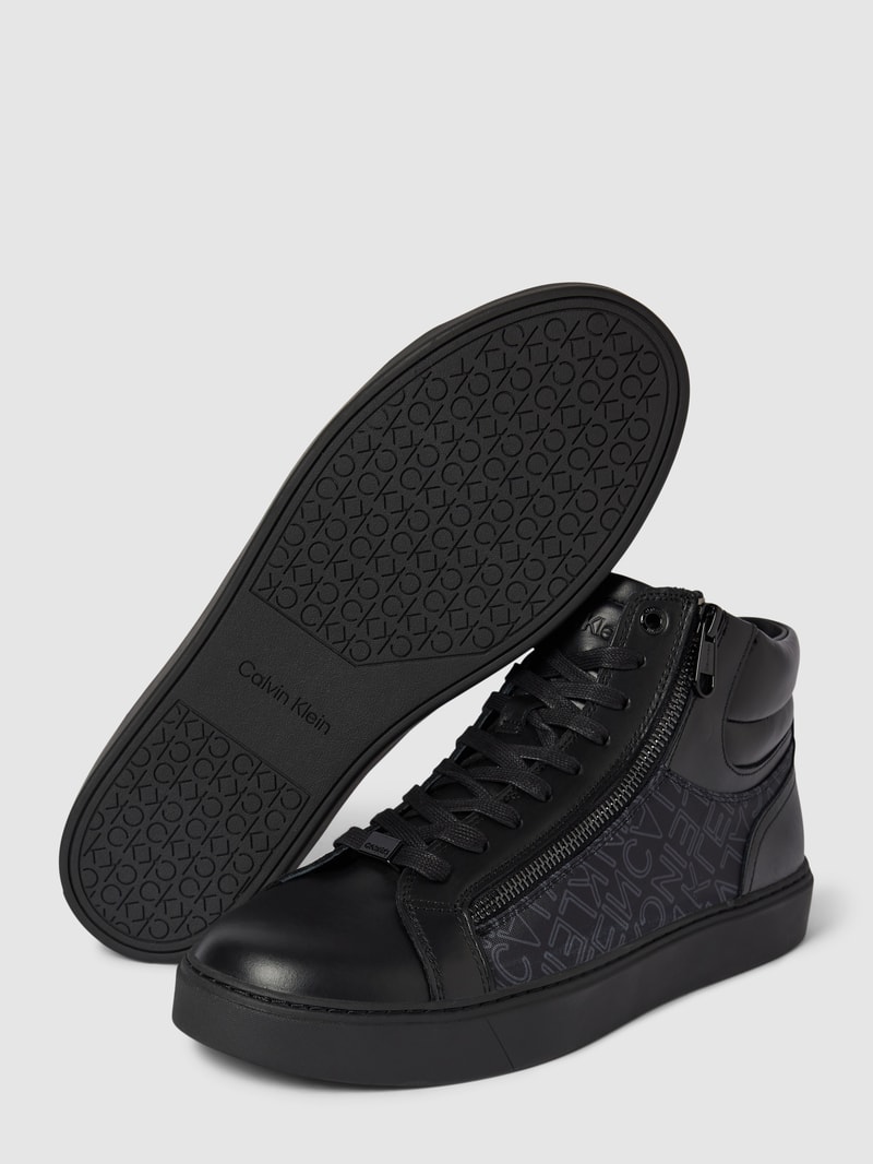 High Top Sneaker mit Label-Details in schwarz