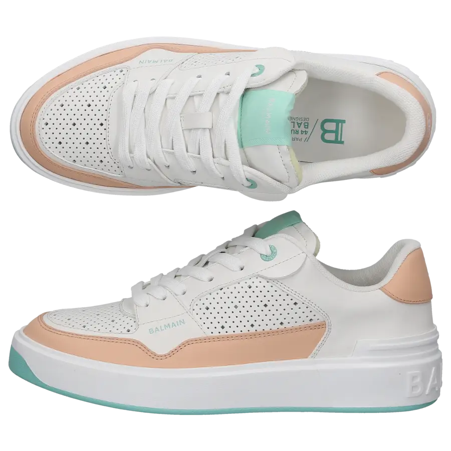 Balmain - Sneaker low B-COURT Kalbsleder - weiß