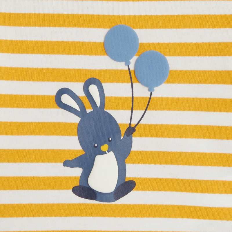Pyjama lapin rayé jaune bébé garçon