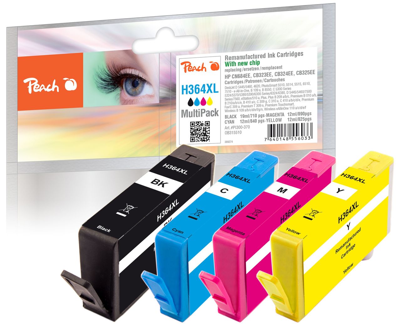 Peach Spar Pack Tintenpatronen ersetzt HP No. 364XL