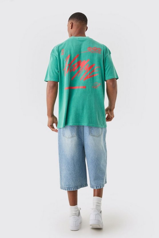 Oversize T-Shirt mit Homme-Print