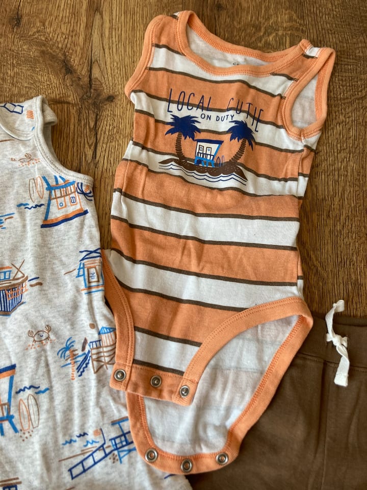 carter's 3tlg. Outfit in Orange günstig kaufen 68
