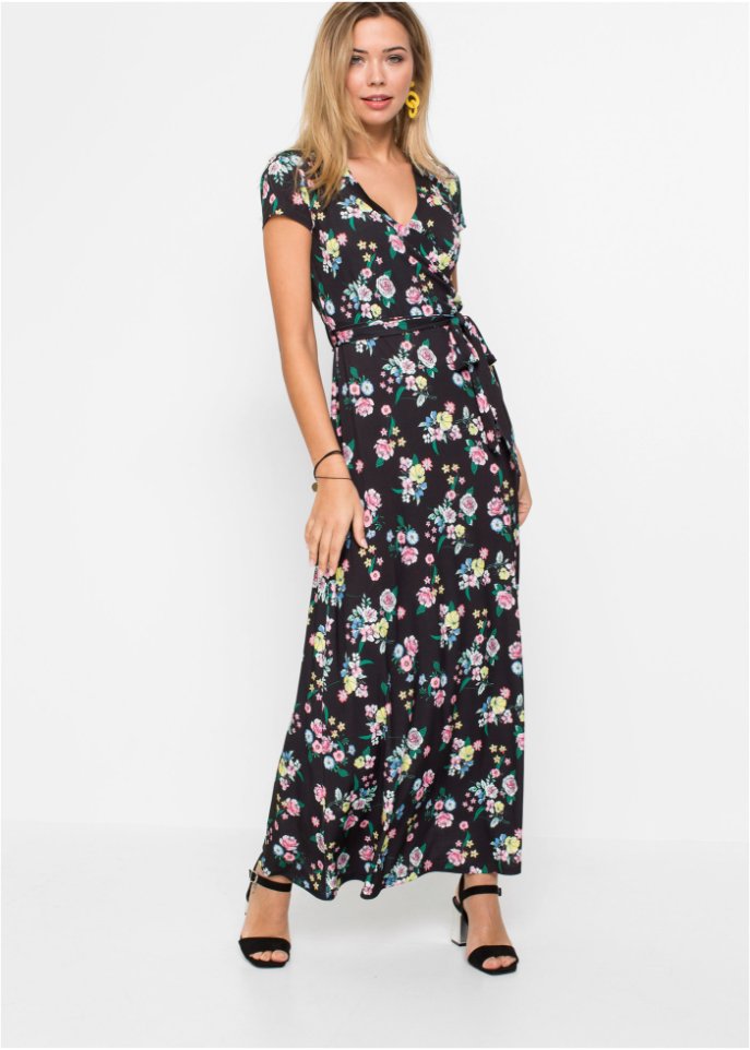 Maxi-Shirtkleid in Wickeloptik