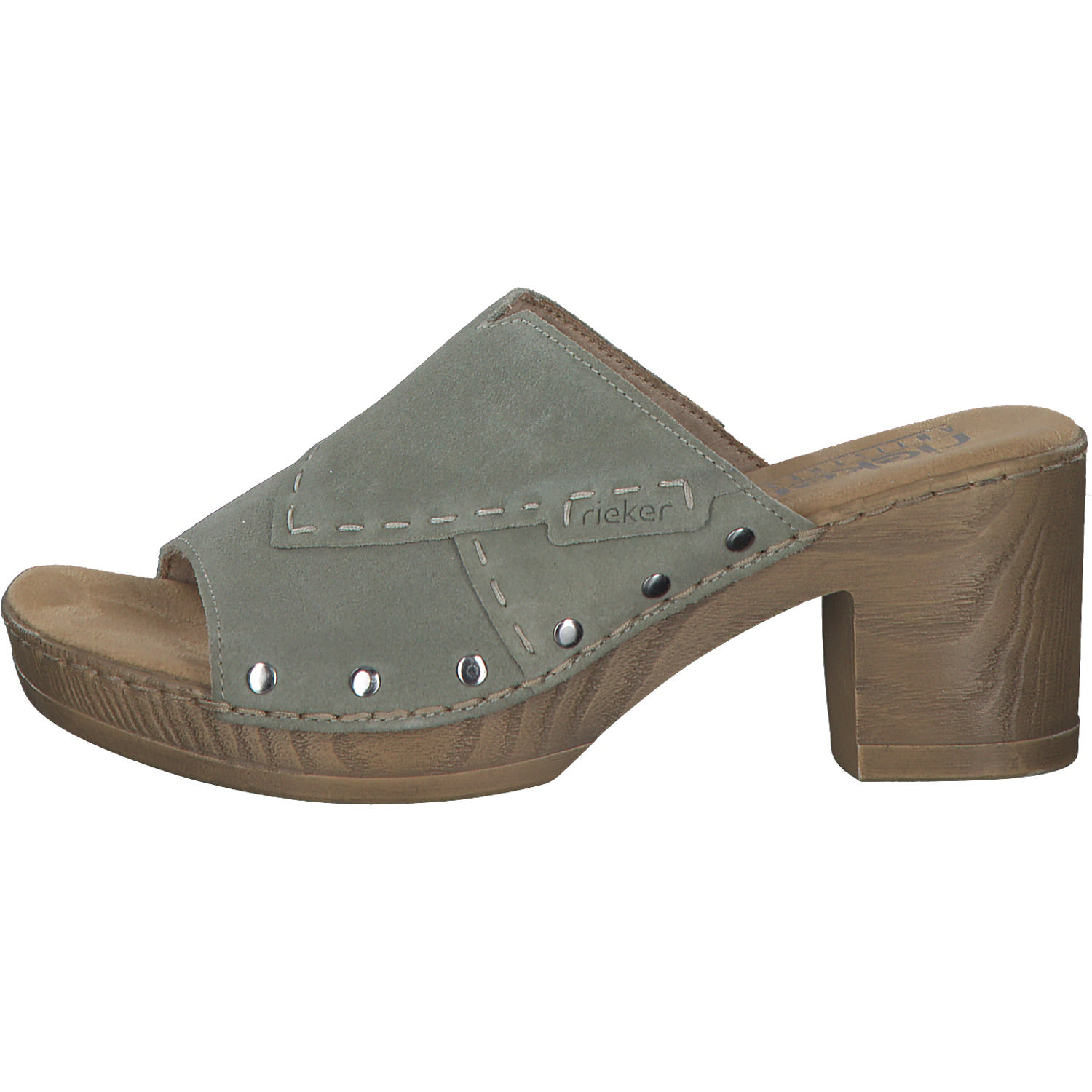 Rieker 67087, Plateau-Pantoletten, Damen, pistazie