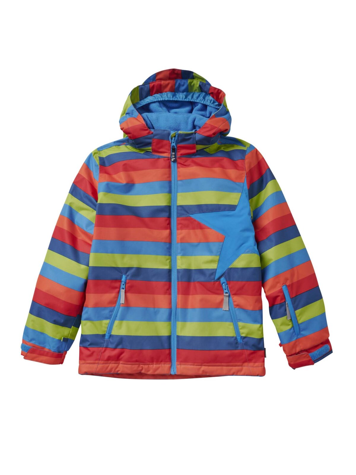 Schneejacke Stern Kids, bunt gestreift