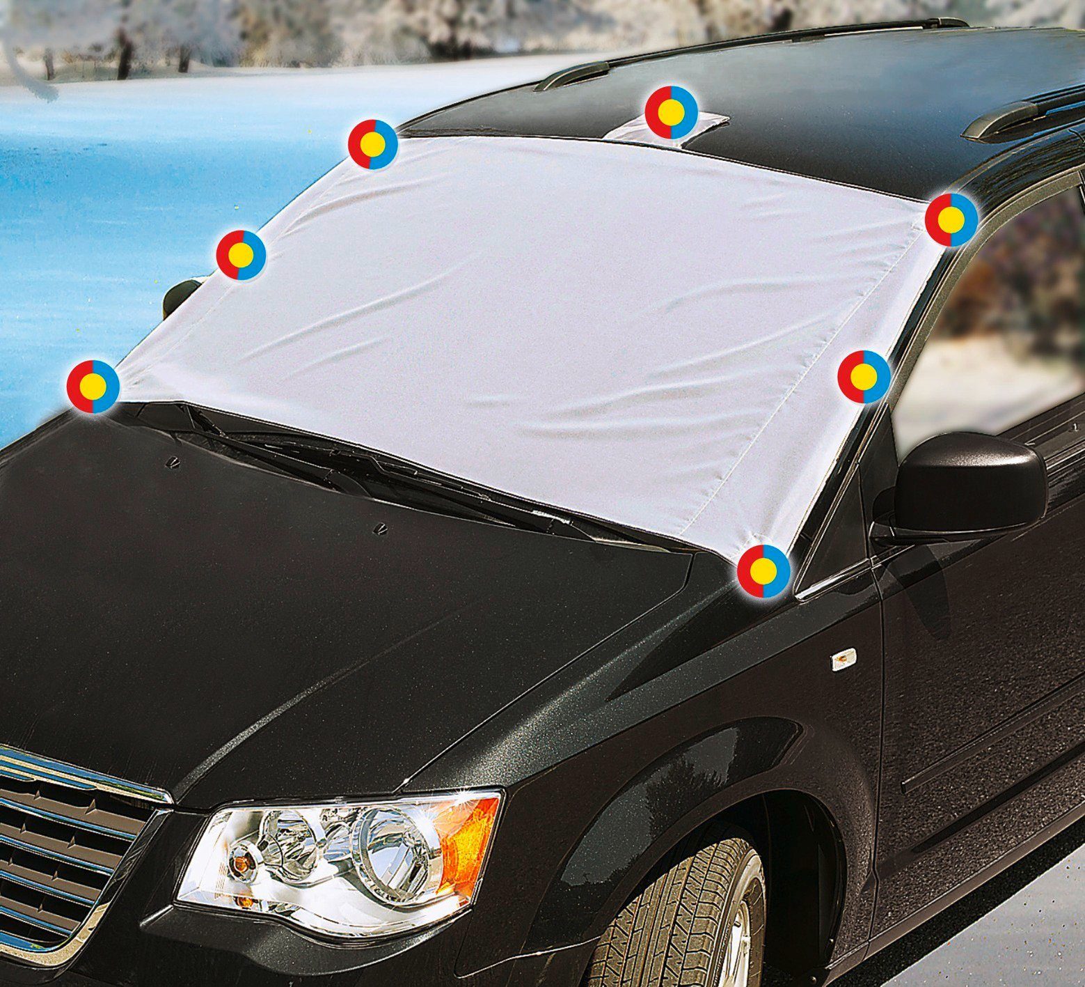 WENKO Frontscheibenabdeckung Anti-Frost Profi, 156 x 96 cm, für die Windschutzscheibe, magnetisch, BxH: 156x96 cm