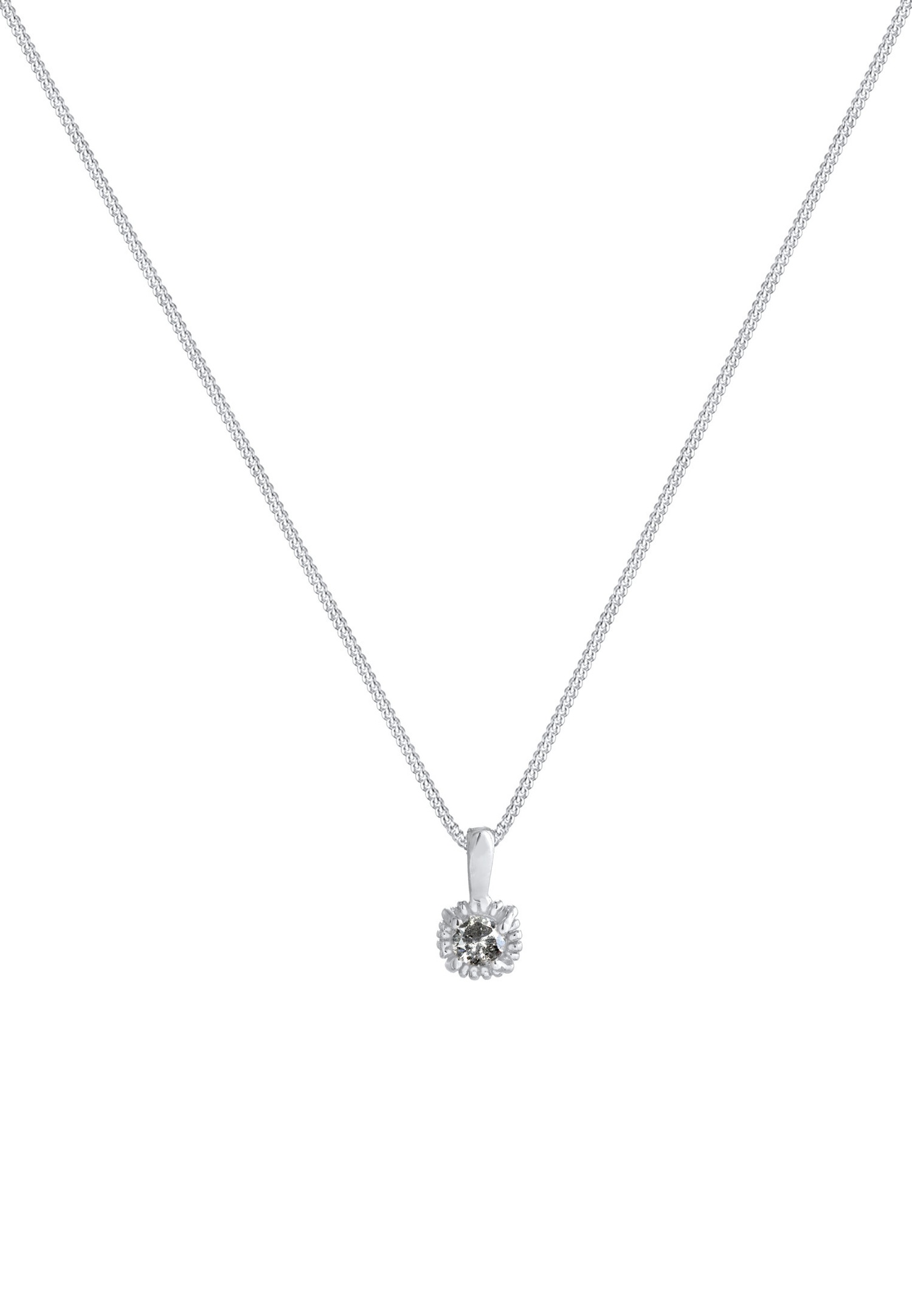 Wisiorek typu solitaire dla kobiet Elli DIAMONDS, szlif sól i pieprz, z diamentem (0,11 ct.) w srebrze próby 925