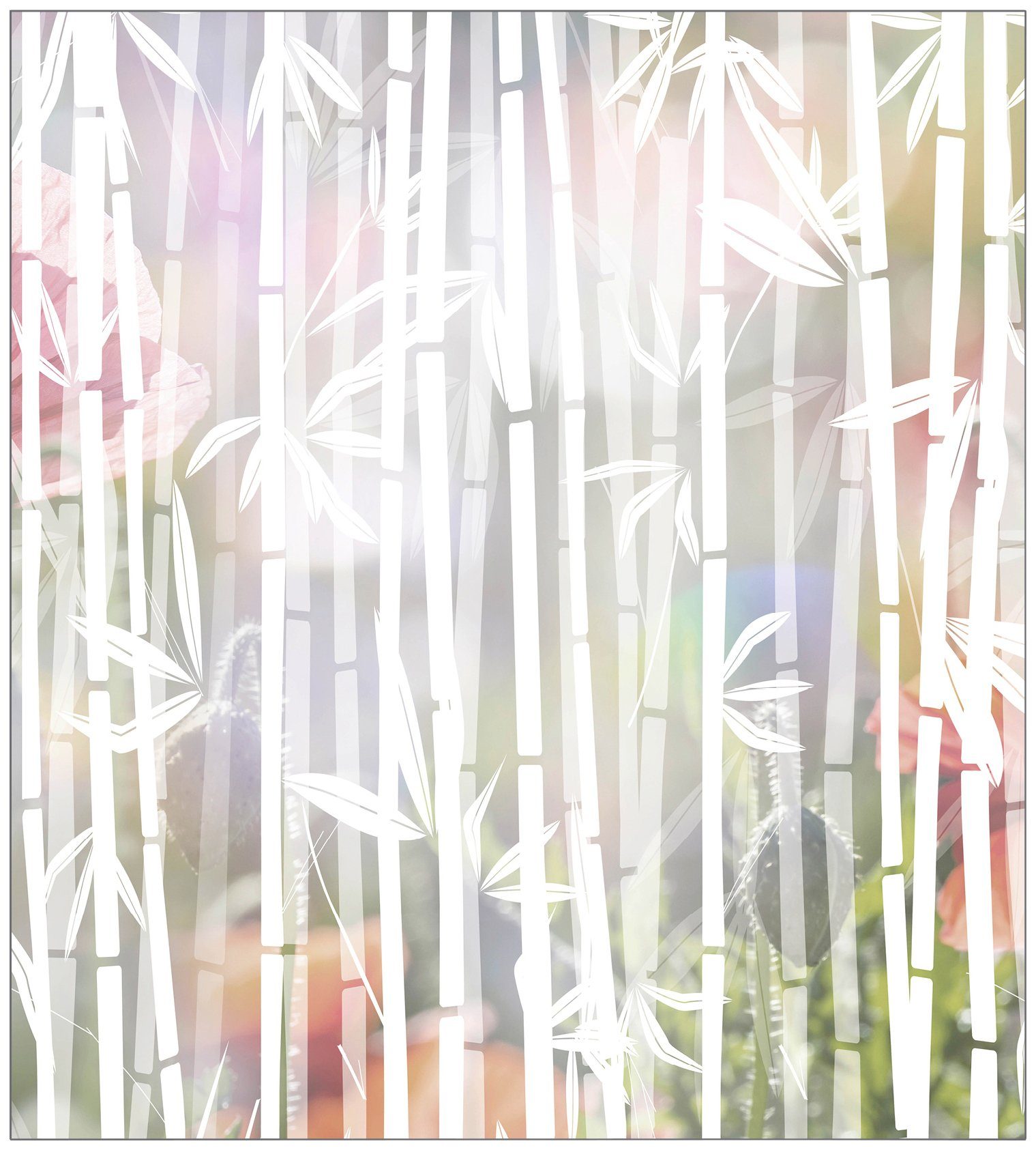 Fensterfolie Look Bamboo white, MySpotti, halbtransparent, glatt, 90 x 100 cm, statisch haftend