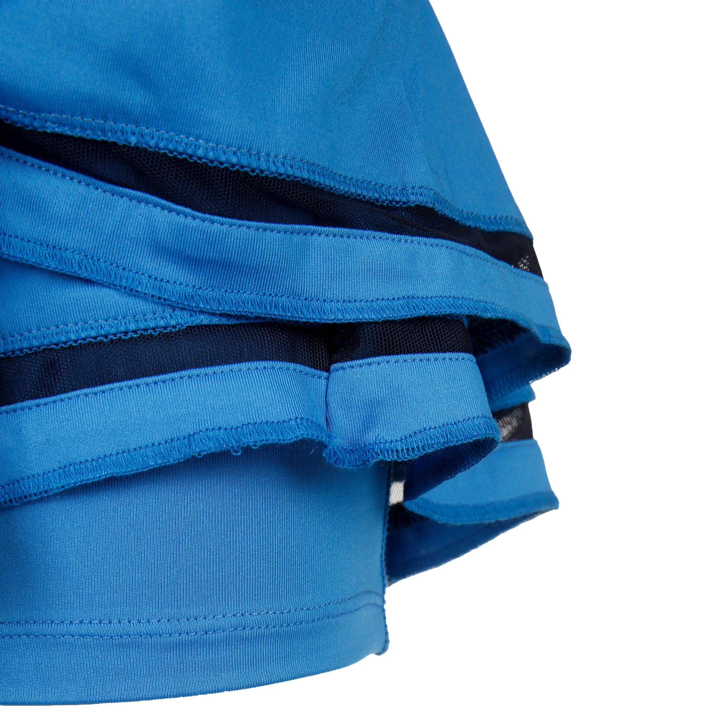 Long Pleat Tier Rock Damen - Blau, Schwarz