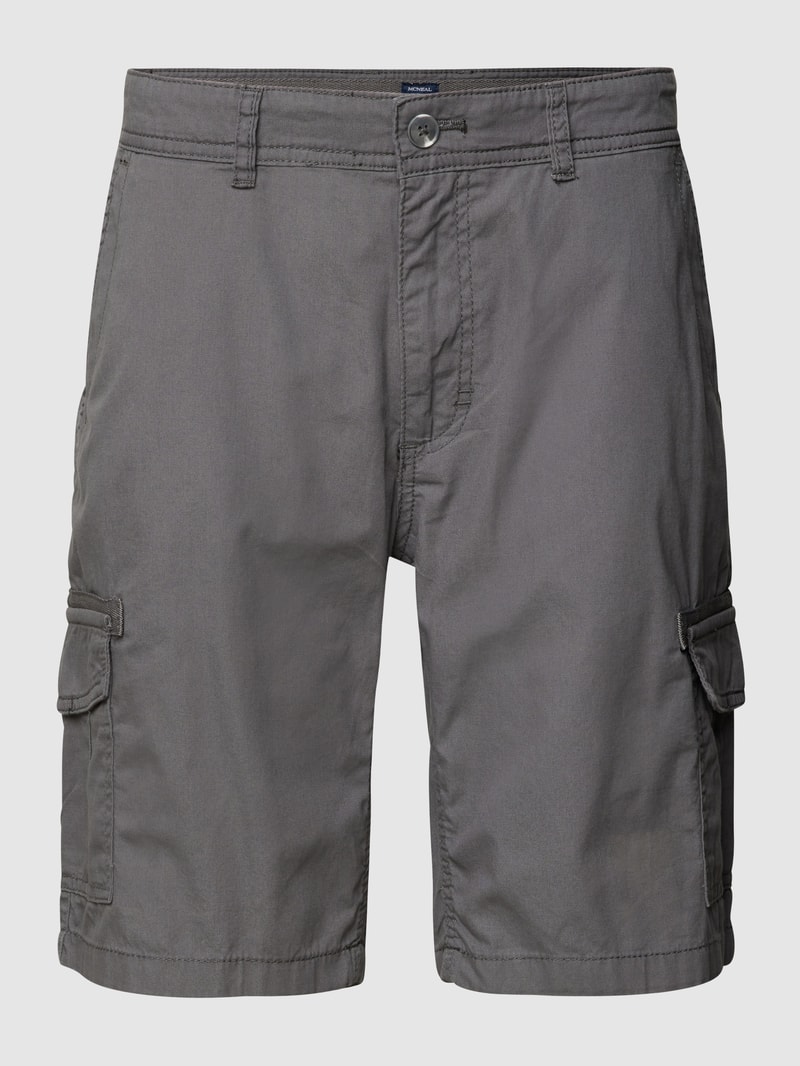 Slim Fit Cargo-Shorts mit Label-Stitching in dunkelgrau