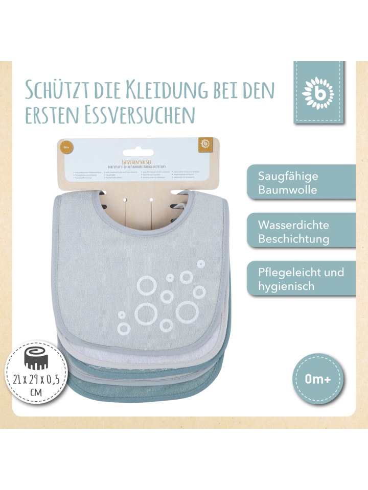 Bieco Spielwaren Lätzchen 5er Pack - ab Geburt in Grau günstig kaufen onesize
